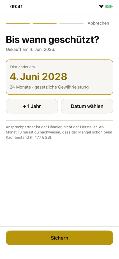 Frist erfassen